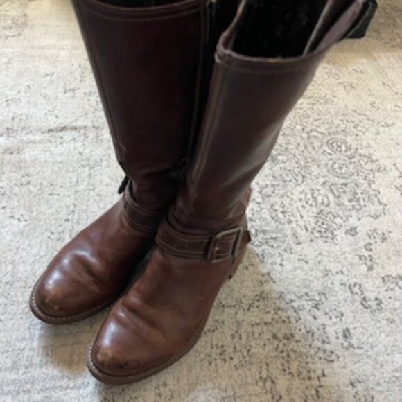 Timberland Tall Leather Tobacco Brown Boots Women's 7 - Picture 12 of 12